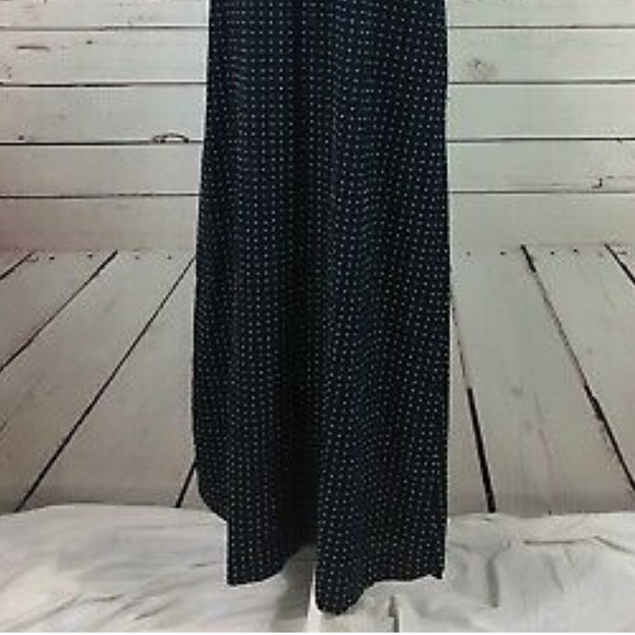 J CREW Navy Blue Polka Dot Tassel Maxi Dress XS - Picture 5 of 8